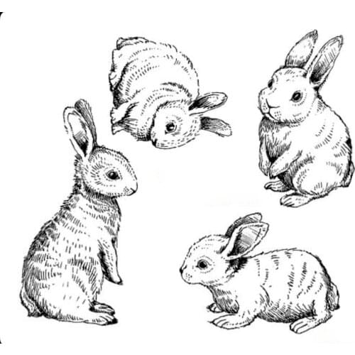 Animals Rabbits Transparent Silicone Rubber Stamp And Die Sheet Cling Scrapbooking DIY Cute Pattern Photo Album