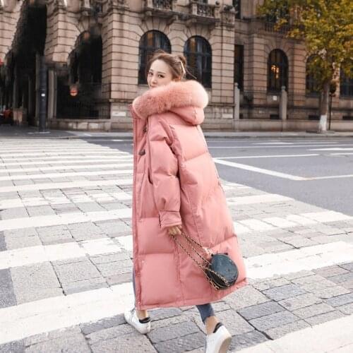 Real Fox Fur Collar Down Coat Womens Winter Jackets Thicken Hooded Parkas Women Korean Jacket Famale Chaquetas Para Mujer SQQ159