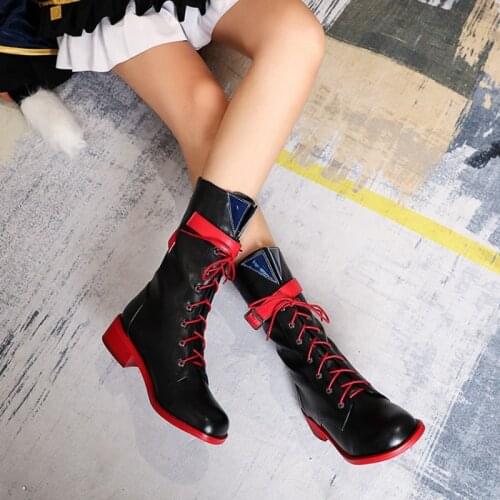 Plus size 33-48 Cosplay Boots Shoes Women High Heel Shoes Game Costume Customized Accessories Halloween Party Shoes 092