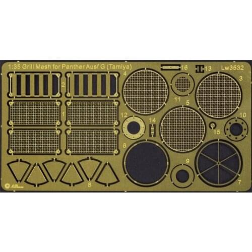 AM-WORKS LW35009 1/35 Grill Mesh for Tamiya Panther G & Jagdpanther - Upgrade Detail Set