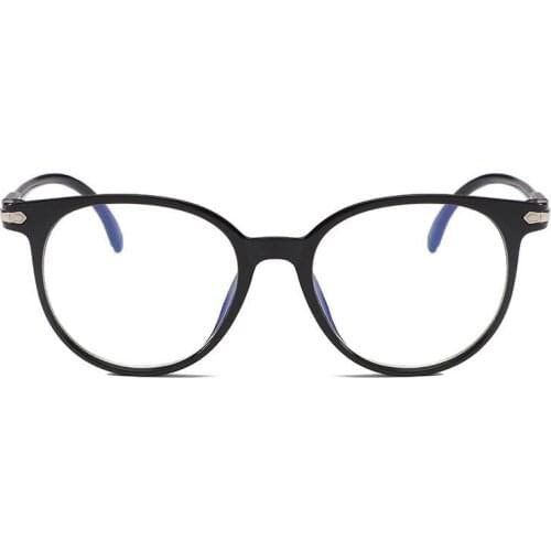 Flat Lens Reading Glasses Eyewear Round Frame Women Student Eyeglasses Unisex Eyewear Transparent Anti Blue-Ray Resin Glasses