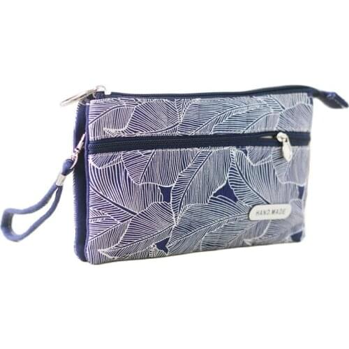 Canvas Leaves Prints Womens Mini Handbags Ladies Wristlets Bags Female Money Pouches Bolsos Bolsas Femininas for Girls