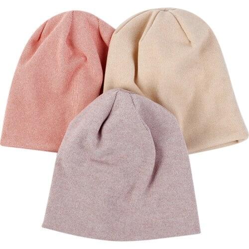 Candy Color Stripe Newborn Baby Beanies Toddler Baby Winter Hat Cotton Soft Boy Girl Boy Kids Warm Hat Caps Accessories
