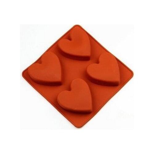 4 Cavities Silicone Cake Baking Mold Cake Pan Muffin Cups Handmade Soap Moulds Biscuit Chocolate Ice Cube Tray DIY Mold
