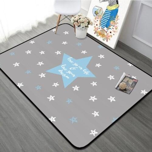Nordic Ins Coral Fleece 3D Printed Star Carpet Large Size High Quality Starry Sky Kids Room Rug Bedroom Living Room Mat Tappeto
