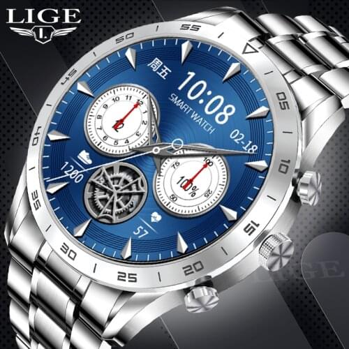 LIGE 2021 Smart Watch Men Heart Rate ECG Monitor Blood Pressure Smartwatch Sleep Fitness Tracker Dial Call Smartwatch for Xiaomi