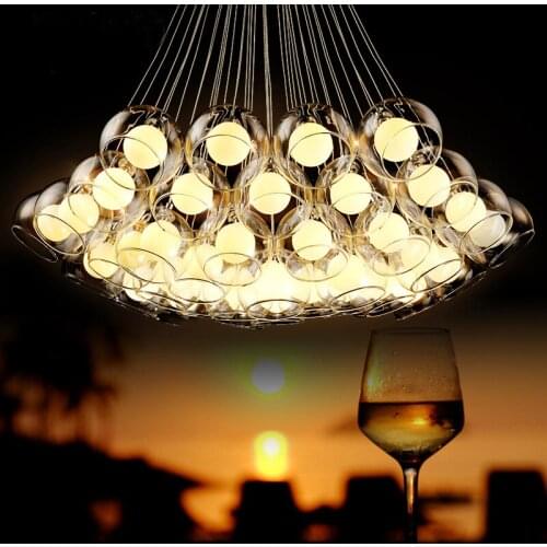Modern Led glass pendant lights for dining living room bar AC110-240V G4 Bulb hanging glass pendant lamp fixtures