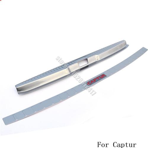 Car styling Stainless Steel Rear Bumper Protector Sill Trunk Tread Plate Trim For Renault Captur 2015 to 2018 Car modeling