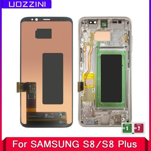 Super AMOLED Tested LCD For Samsung Galaxy S8 G950/S8 Plus G955 G955F G955A G955T Display Touch Screen Assembly With/No Frame