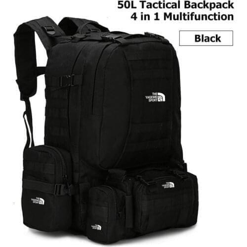 50L Tactical Military Outdoor Shoulders Package Waterproof Nylon Backpack Trekking Climbing High Capacity Travelling Bag X167
