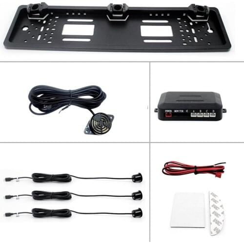 Universial European License Plate Frame Backup Camera Rear View Camera with Reversing Radar System Parking Sensor Car Accessorie