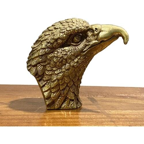 Vintage Copper Eagle Head Figurines Desk Decorations Accessories Handmade Brass Animal Ornaments Home Decors Crafts Tea Pets