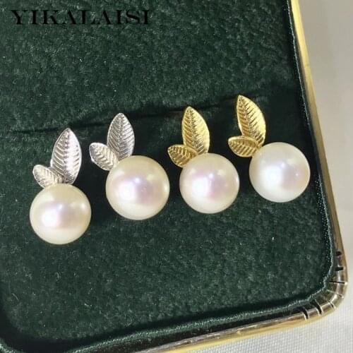YIKALAISI 6-7mm Round Natural Freshwater Pearl Earrings Jewelry For Women 925 Sterling Silver Earrings New Arrivals Wholesales