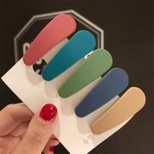 1 Pc Candy Color Matte Hair Clips Waterdrop Barrettes Girls Hairpins Colorful Hairgrips for Women Hair Accessories Fashion