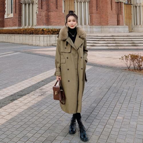 Thicken Parker Windbreaker Winter Jacket & Coat Women Korean Cotton Padded Outerwear Long Loose Wool Liner Overcoat Abrigo y1162