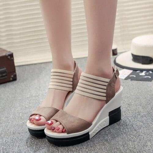 ZZPOHE Female Sandals 2021 Summer Women Wedges Platform High Heels Sandals Ladies Open Toe Pumps Waterproof Casual Shoes