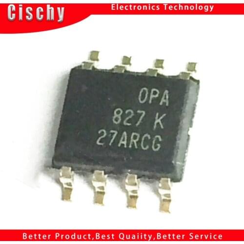 1pcs/lot OPA827AIDR OPA827AID OPA827 OPAMP JFET 22MHZ SOP-8 IC. In Stock