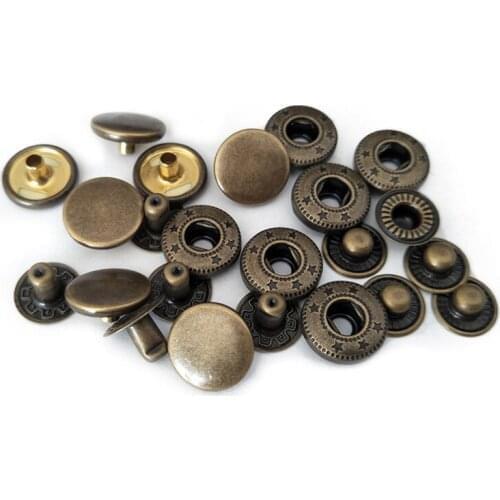 10Sets Copper Snap Buttons Fasteners Leather Craft Sewing Accessories