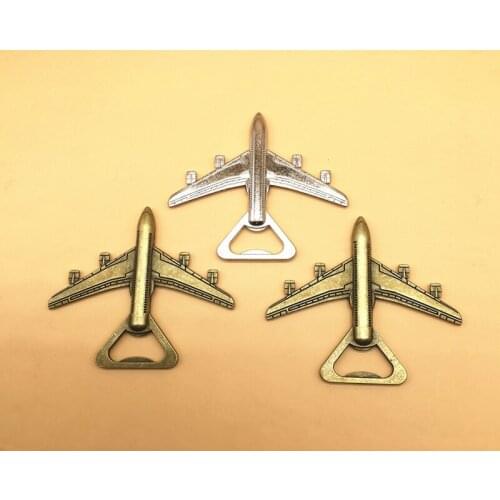 100pcs/lot Airplane Bottle Opener Antique Plane Shape Beer Opener Wedding Gift Party Favors Kitchen Airplane Openers