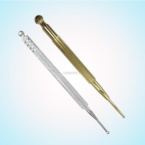 2 PCS/Copper elastic acupoint probe pen, ear probe rod, silver spring free lifting needle, ear stick, massage needle probe pen