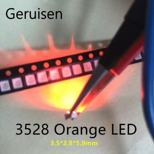2000PCS SMD Led 3528/1210 Orange/amber Smd/smt Plcc-2 High Quality Ultra Bright Light-emitting Diode free Shipping