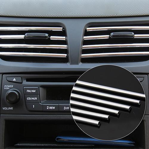 4m U Style Chromes Air Conditioner Outlet Vent Trim Grille Strip Car Decoration