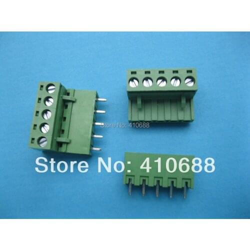 60 Pcs 5 way/pin Pitch 5.08mm Screw Terminal Block Connector Pluggable Type Green 2EDCK-2EDCV-5.08