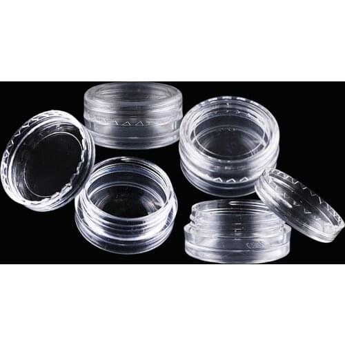7Pcs Nail Art Storage Case For Rhinestones Gem Glitter Round Clear Plastic Empty Container Nail Accessories Manicure Tools JI409