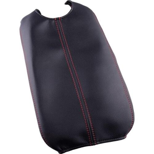 Black PU Leather Red Sewing Armrest Center Console Lid Cover Car fit for Honda Accord Coupe Crosstour 2008 2009 2010 2011 2012
