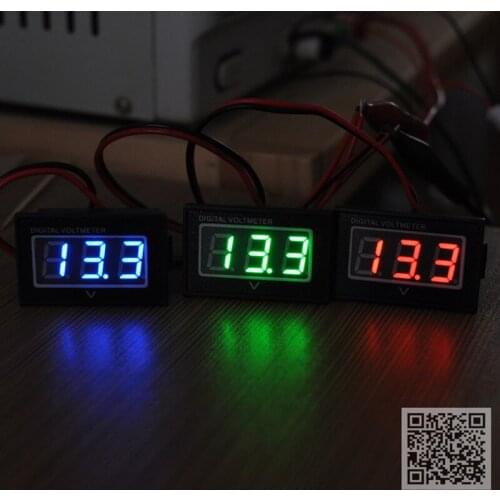 DC 3-30V 2 wire Blue digital LED Panel Voltage Meter, Voltmeters,car digital voltmeter,battery monitor