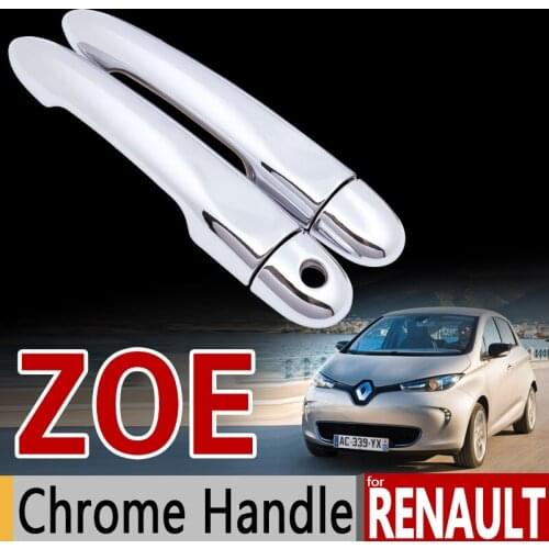 For Renault ZOE Z.E 2012 - 2017 Chrome Door Handle Cover Trim Set of 2Dr 2013 2014 2015 2016 Car Accessories Sticker Car Styling