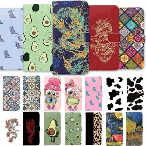 PU Leather Flip Wallet Case For Redmi Note 8 8T 9 9S 10 10S K40 Plus Max Xiaomi Mi 10T Lite Pro Poco F3 X3 NFC Cute Avocado Capa