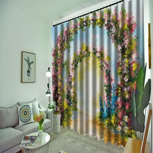 Photo green scenery curtains Beautiful Photo Fashion Customized 3D Curtains personality curtains