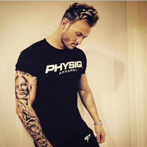 PHYSIQ brand Men cotton t shirts fashion Casual gyms Fitness workout Short sleeves tees 2020 summer new male tops clothing