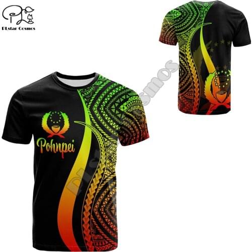 PLstar Cosmos Pohnpei Polynesian Culture Tribe Island Retro Tattoo 3DPrint Men/Women Summer Streetwear Short Sleeve T-Shirts A-1
