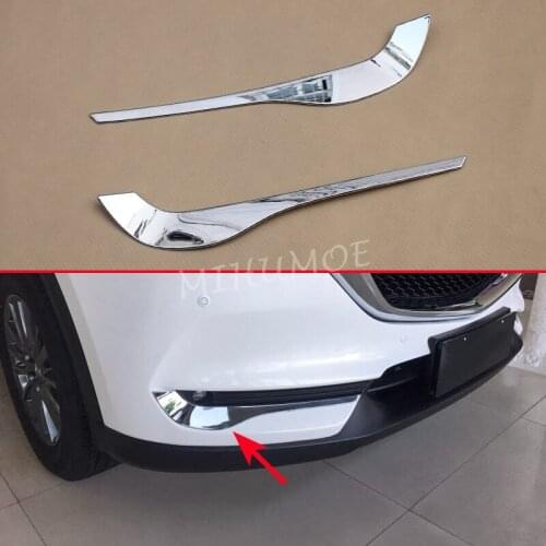 Chrome Front Fog Light Strips Surrounds For Mazda CX-5 KF 2017 2018 2019 2020 2021 Accessories