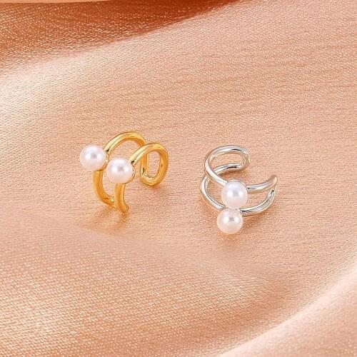 Korean Pearl Ear Cuff Clip Earrings Non-Piercing Bone C-shaped Without Puncture Minimalist Earrings for Women Fashion Jewelry