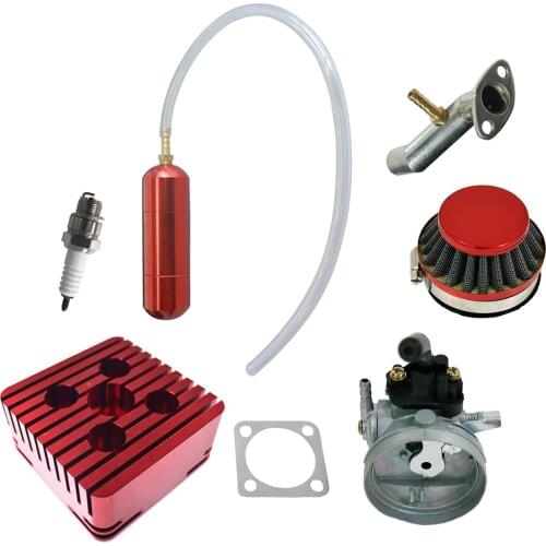 Red CNC Square Cylinder Head Power Boost Bottle For 80cc Motorized Bicycle