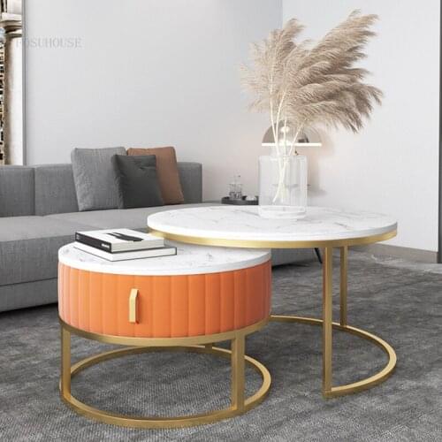 Nordic Living Room Dormitory Round Coffee Table Modern Minimalist Small Apartment Console Table Home Furniture Storage Tables