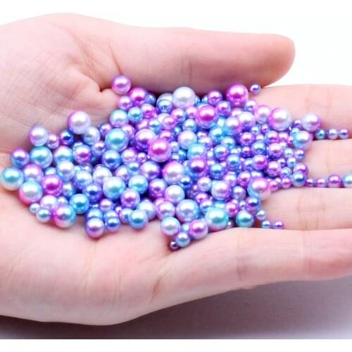 Small Pack 5mm 500pcs RainBow Color No Hole Round Pearls Imitation Pearls Dresses DIY Jewelry Nail Art Decorations