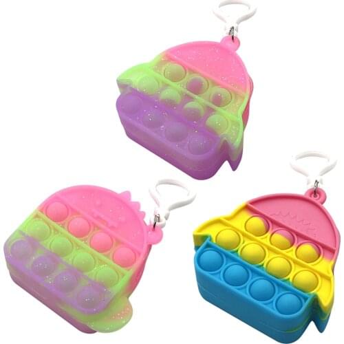 Mini Sensory Keychain Coin Purse Silicone Push Bubble Fingertip Stationery Storage Bag Decompression Coin Purse Fidget Toys#20