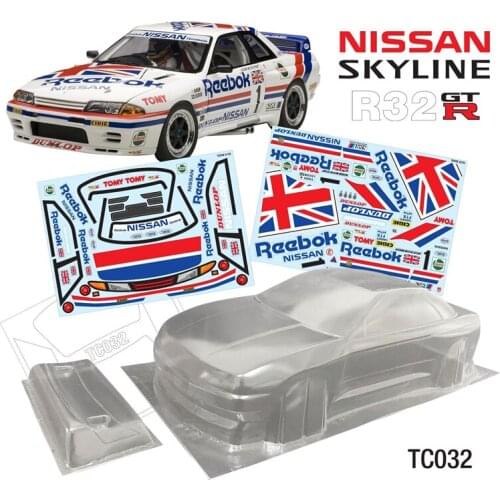 1/10 Cars Model NISSAN Skyline R32 GTR Clear Body + Colorful Decals For Radio Control Toys On-Road Racing Electric Car Model