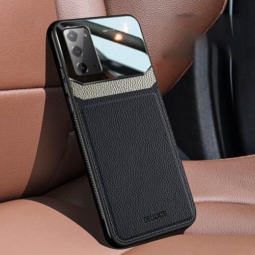 Soft Leather plexiglass Cases for Samsung Note 10 20 Coques For Samsung Note 20 Ultra Note 20 S20 S20 Ultra Half-wrapped Cover