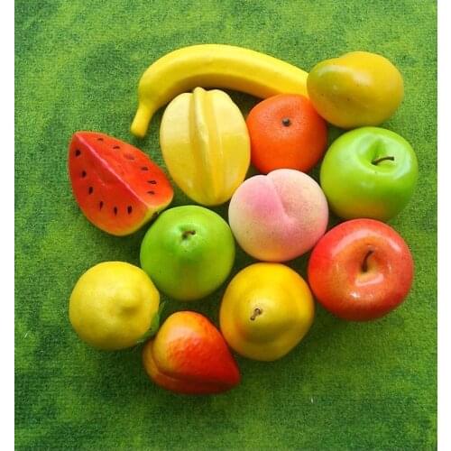 12Piece lot Festive Supplies Artificial Decor Fruits bubble Mini Simulation Fruit Apple orange lemon Set Model Crafts