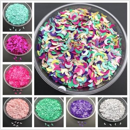 New Hot 20g 6mm Moon Shape PVC loose Sequins Glitter Paillettes for Nail Art manicure/sewing/wedding decoration confetti