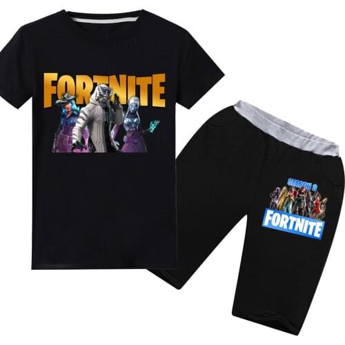 New Fashion Boys clothes set kids Summer Children Clothing T Shirt+ Short 2 PCS Sets Fortnites cartoon sport suits