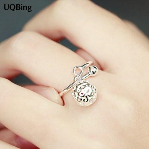 New Arrival Delicate Ball 925 Sterling Silver Rings For Women Jewelry Open Adjustable Finger Rings