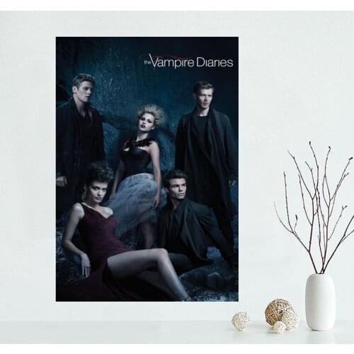 New Arrival Custom Vampire Diaries Canvas Painting Poster Home Decor Cloth Fabric Wall Art Poster for Living Room