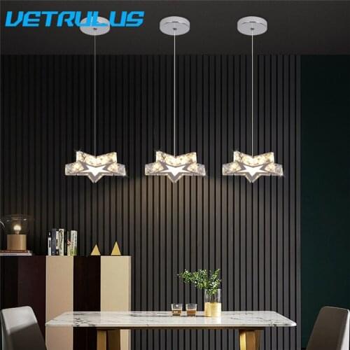 Stars Shape Pendant Lights For Dining Room Modern Chandelier Living Room Decoration Bedroom Beside Indoor Lighting Fixtures Home
