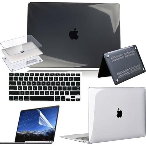 For Apple MacBook 12" /Pro 13/16/15 Inch /Macbook Air 13/11 Inch Anti-fall Crystal Laptop Case+Screen Protector+US Keyboard Film